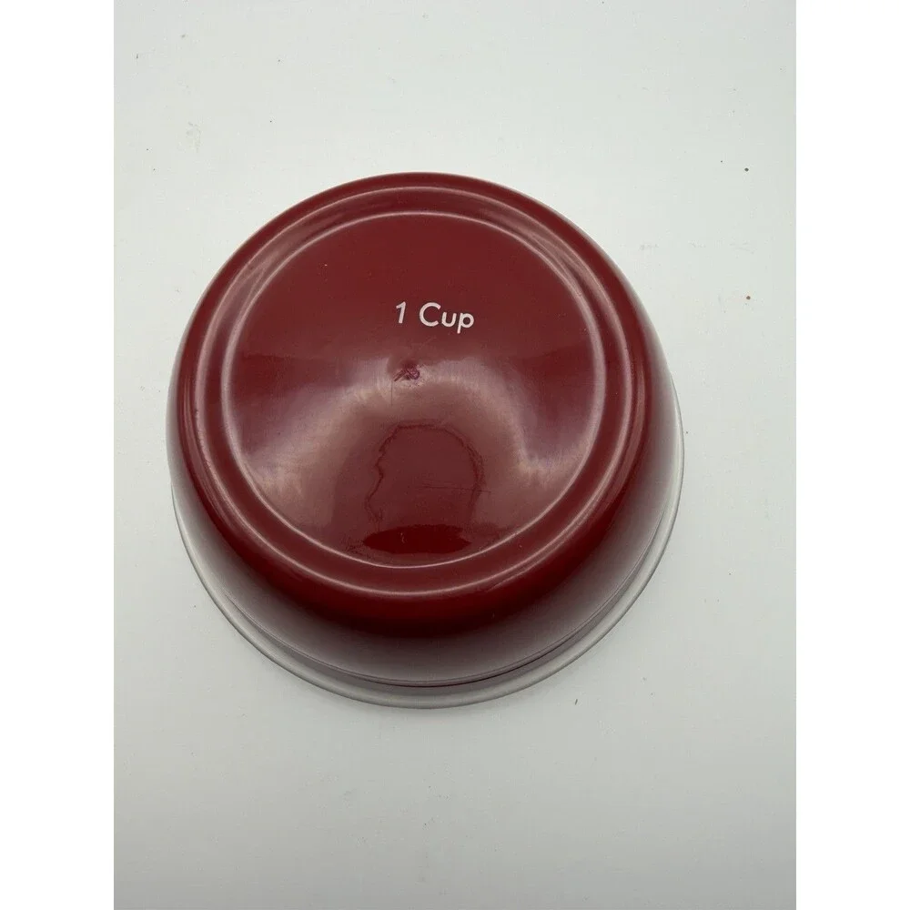 KitchenAid Red Nesting Prep Bowls Set 1 2 3 4 Cup w Lids Food Storage